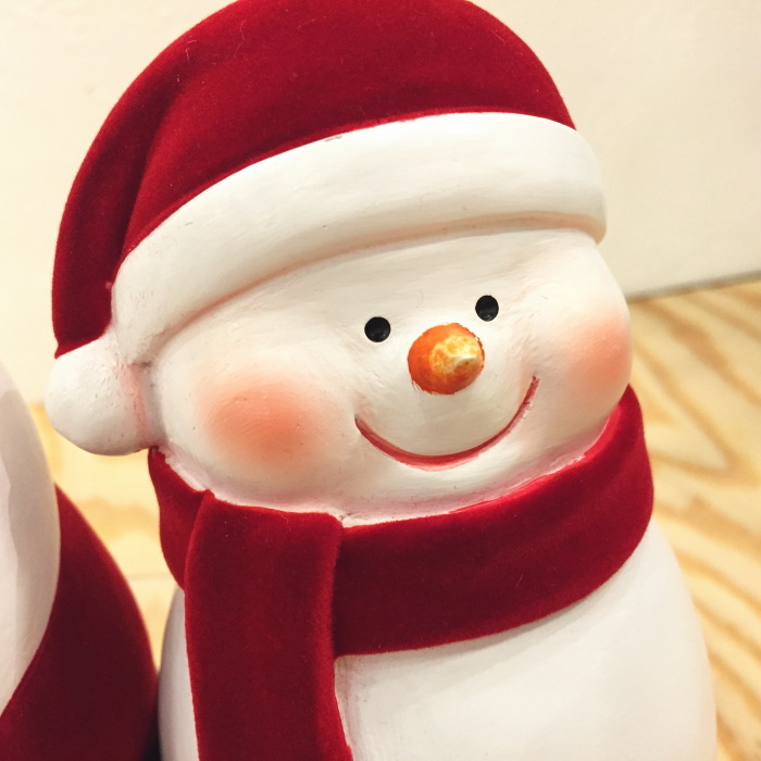 クリスマス置物 10cmサンタ スノーマンスタンド いずれかお選び
