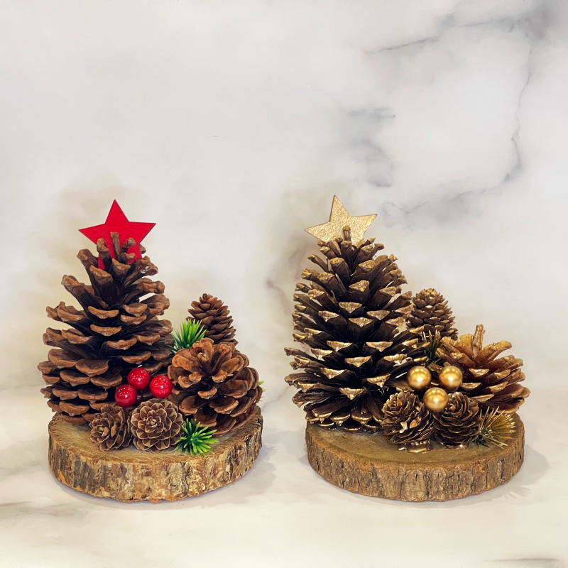 クリスマスツリー 北欧 おしゃれ テーブル 卓上 14cmパインコーン