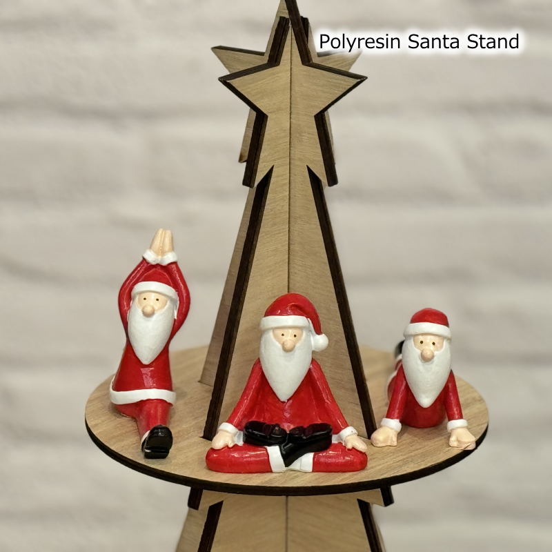 クリスマス 置物 その他 クリスマス置物 ポリレジンサンタスタンド(Cタイプ1個） : Color and