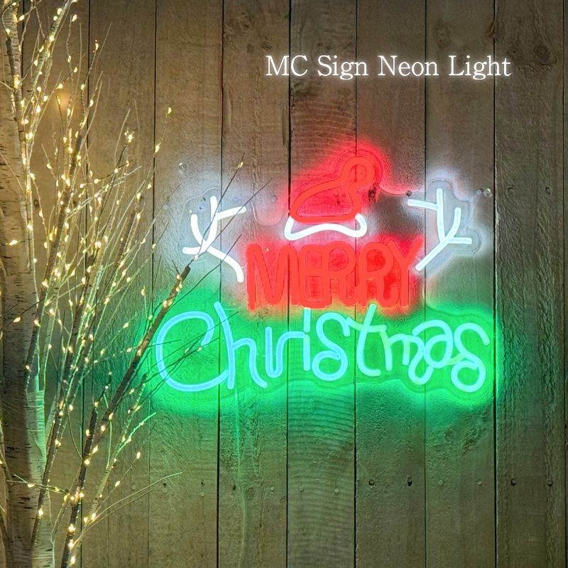 USB式 Merry Christmas ネオンサインライト LED 壁掛け