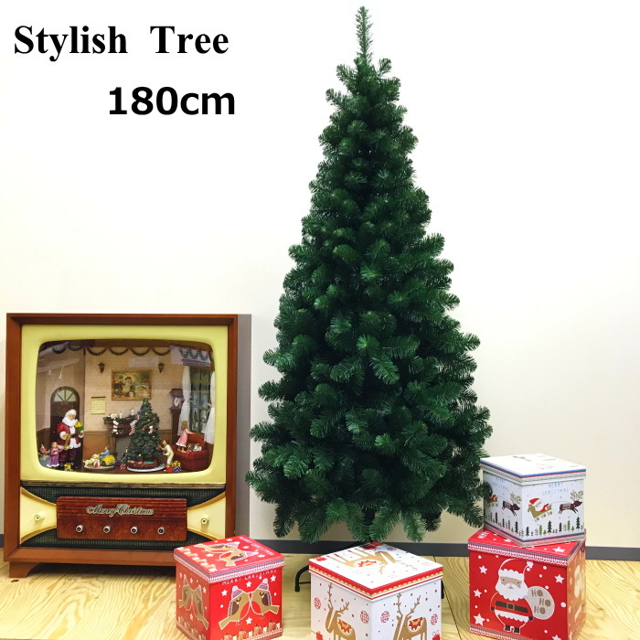 クリスマスツリー おしゃれ 180cmスタイリッシュツリー スリム ヌード