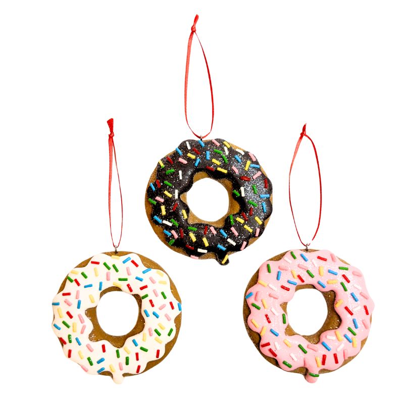 クリスマスオーナメント ドーナツ 3個セット ジンジャークッキー風