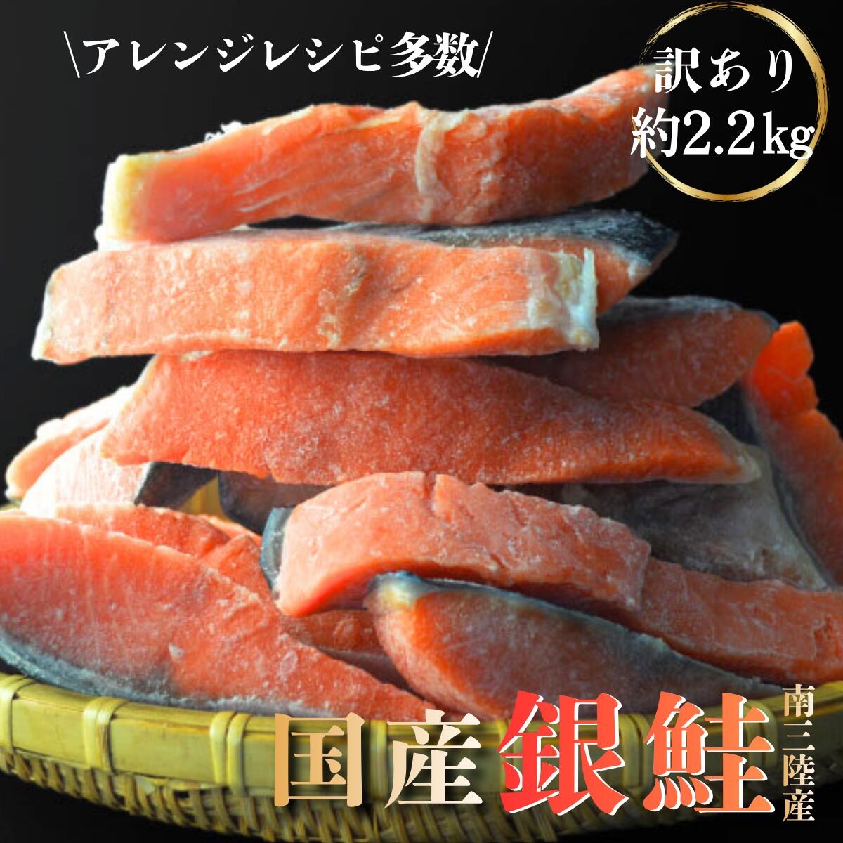 阿部長商店 訳あり 銀鮭 切身 約2.2kg 無塩 南三陸産 宮城県 不揃い 鮭