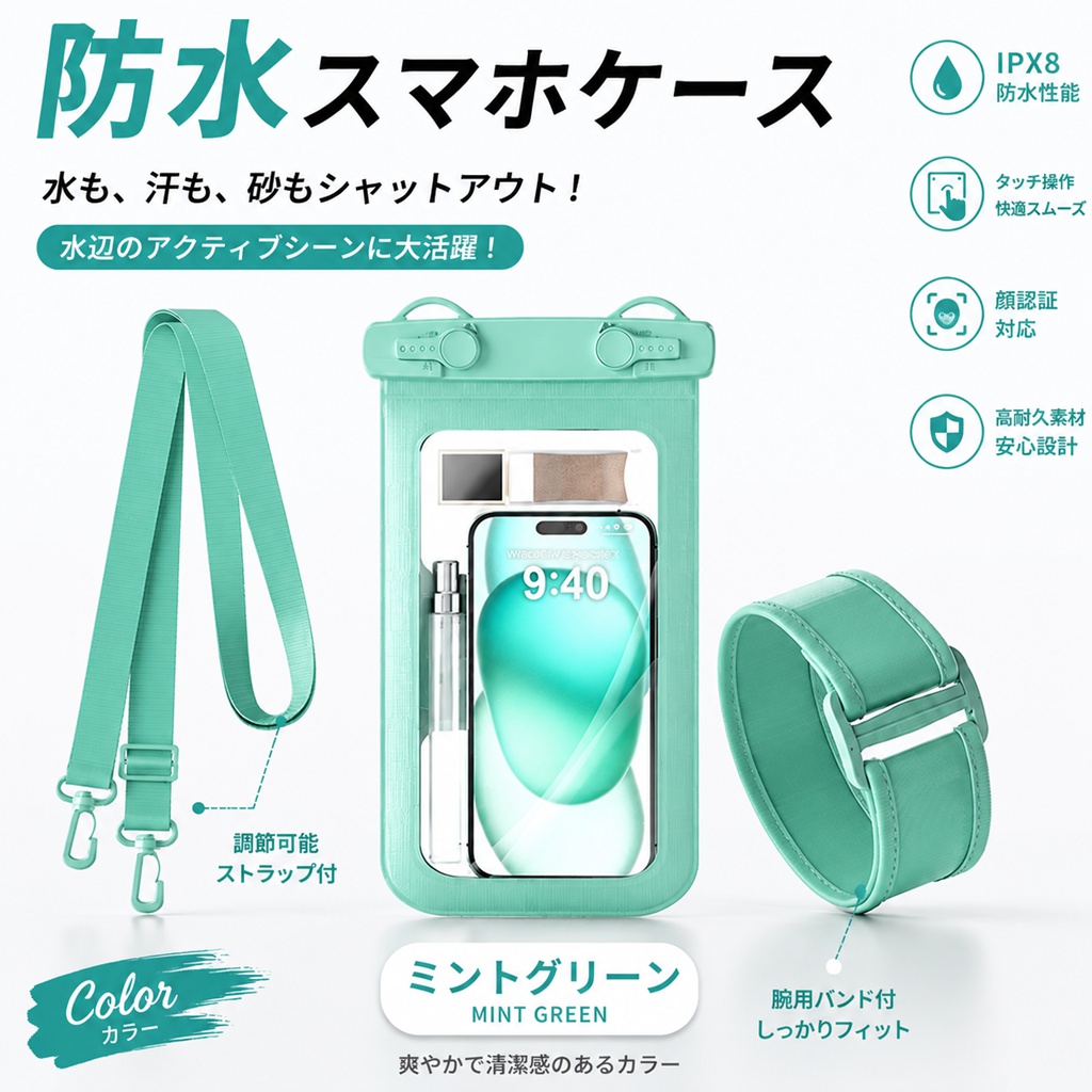 防水ケース スマホケース iPhone アイフォン Android アンドロイド 