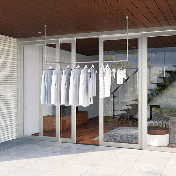 ホスクリーン 着脱式 物干し 軒天用 SPU型 ステンカラー H850mm