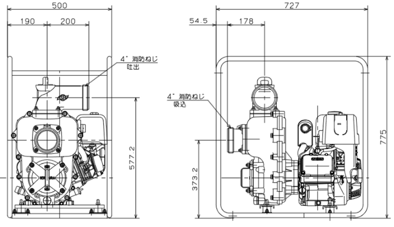 寺田ポンプ 4インチ トラッシュ型エンジンポンプ ETS-101MX 5mサクションホース付セット (口径100φ/揚程20m/揚水1.4t)  [テラダポンプ] : ets-100x-op : ミナトワークス - 通販 - Yahoo!ショッピング