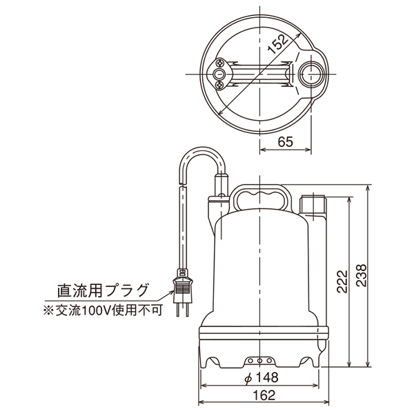 寺田ポンプ バッテリー水中ポンプ S12D-80 (DC12V) ｜ 寺田ポンプ（TERADA）,水中ポンプの通販・販売ならミナトワークス