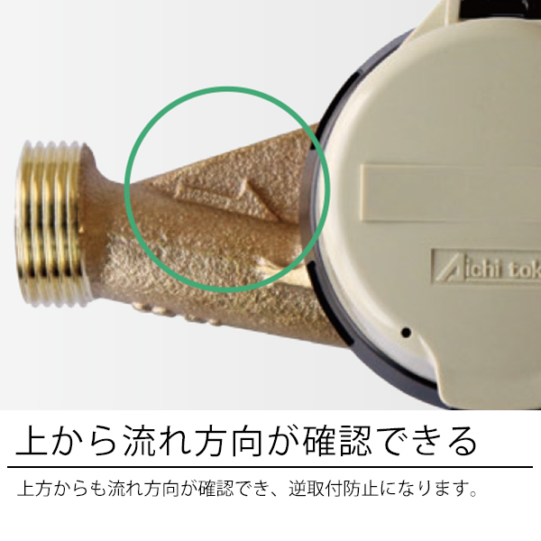 愛知時計電機 高性能乾式水道メーター(小口径) SD20S 塩ビ管用金具付