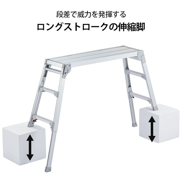 長谷川工業 アルミ足場台 DRS-1000c (天板高さ0.65〜0.96m) [はしご 三脚] :mt-0013217:ミナトワークス - 通販 -  Yahoo!ショッピング