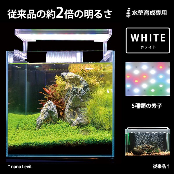 ゼンスイ 超薄型 LEDランプ 30cm水槽用 ホワイト nano LeviL 300 (水草用) [ナノレビル LEDライト 照明 鑑賞魚 熱帯魚  白]