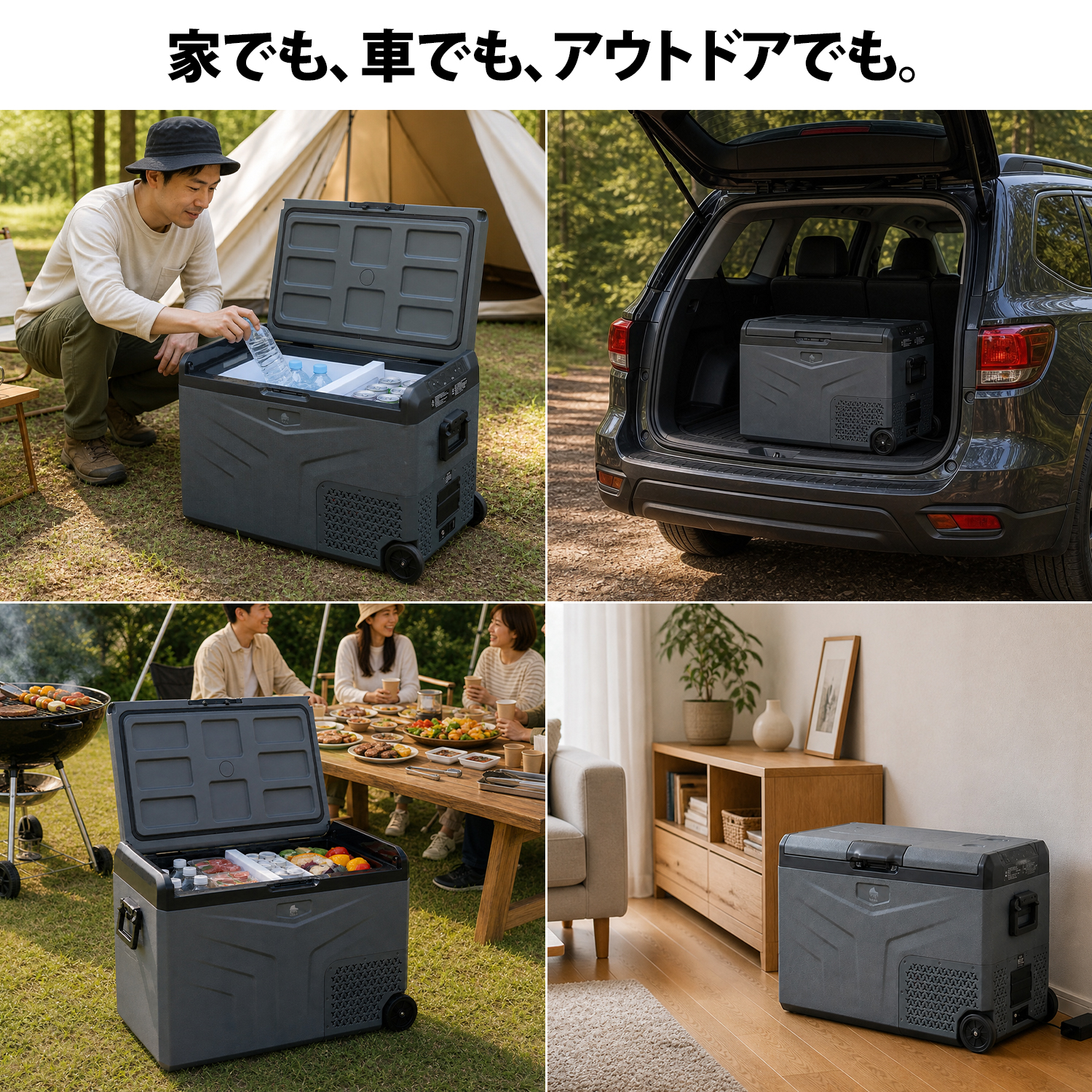 M.O.L ポータブル冷蔵庫＆冷凍庫＋バッテリーセット 50L 2室温度設定