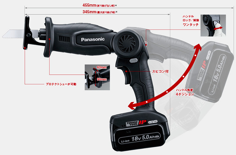 パナソニック 充電レシプロソー 本体のみ EZ47A1X-B (黒/14.4V・18V