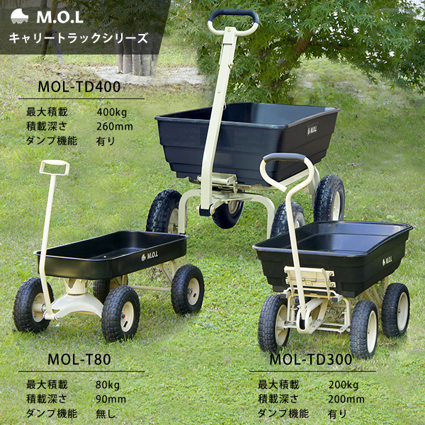 M.O.L キャリートラック MOL-T80 (荷重80kg/大型タイヤ) [ガーデンカート アウトドア キャンプ 台車 リヤカー キャリーカート ワゴン]｜minatodenki｜09