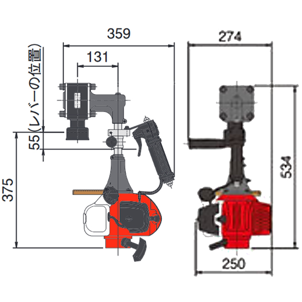 ビーバー エンジン杭打機 ビッグハンマー・ハイパワー型 RP-042S (全長