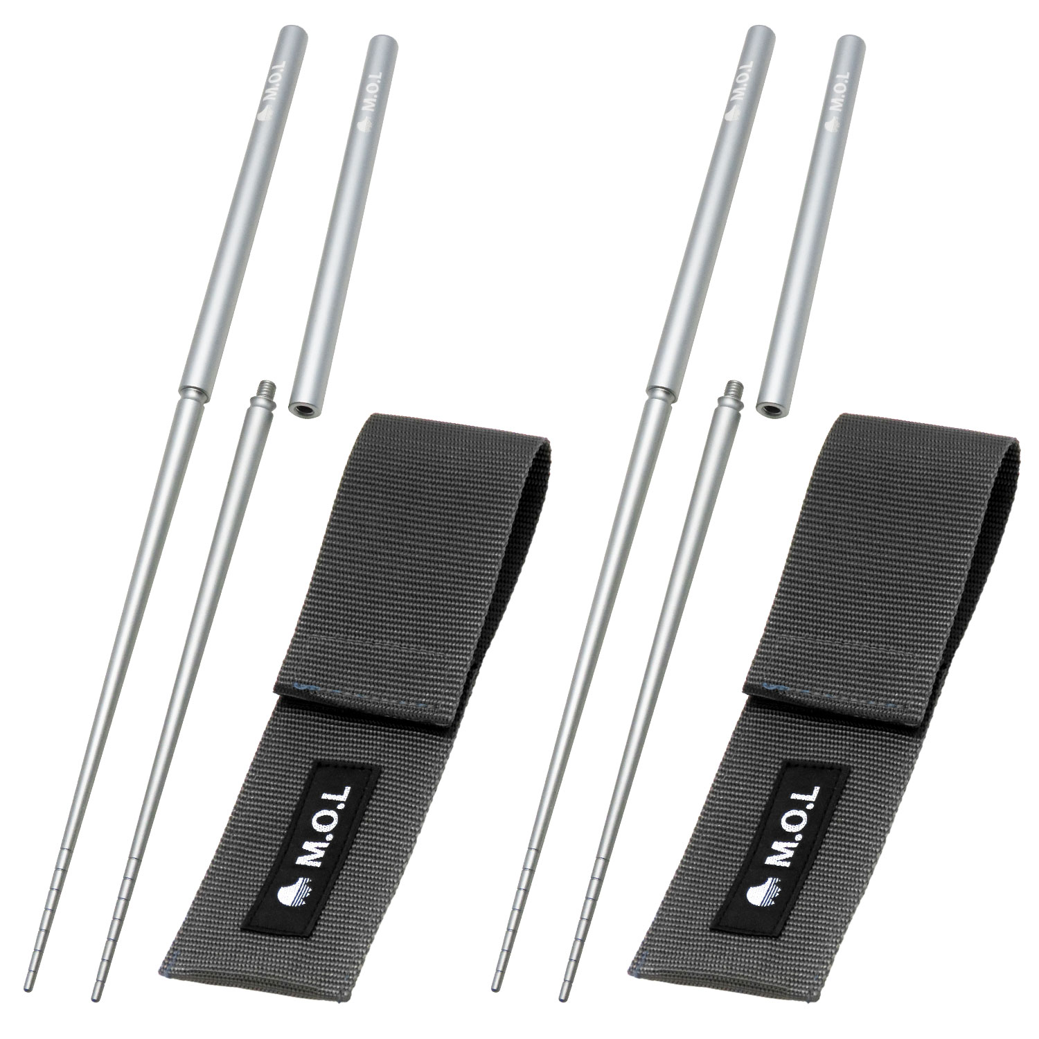 M.O.L 【メール便】M.O.L 箸 2膳セット アルミ製 分割式 日本製 23cm