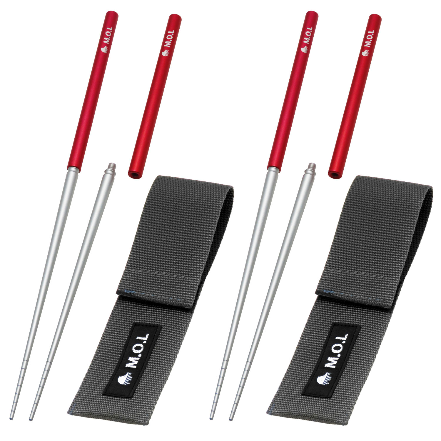 M.O.L 【メール便】M.O.L 箸 2膳セット アルミ製 分割式 日本製 23cm