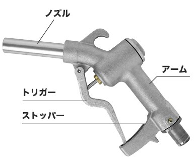 ドラムポンプ用 給油ノズル マニュアルノズル 耐油ホース4m付き (口径
