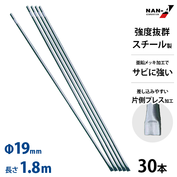 防獣パイプ　菜園の支柱としても　130本まとめて　19ミリ×150センチ 防獣パイプ スチール 支柱 Φ19mm 1800mm 30本セット[防獣ネット 防獣柵