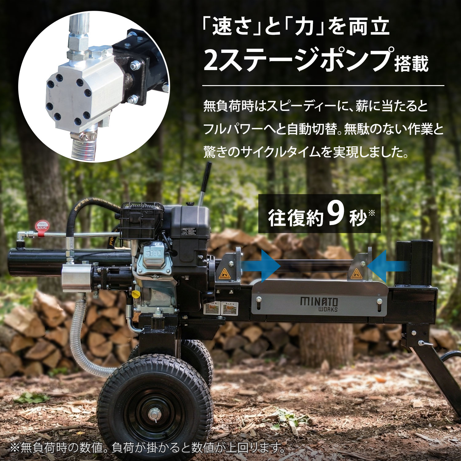 組立済み】ミナト エンジン薪割り機 18t (米国KOHLERエンジン搭載) LSE
