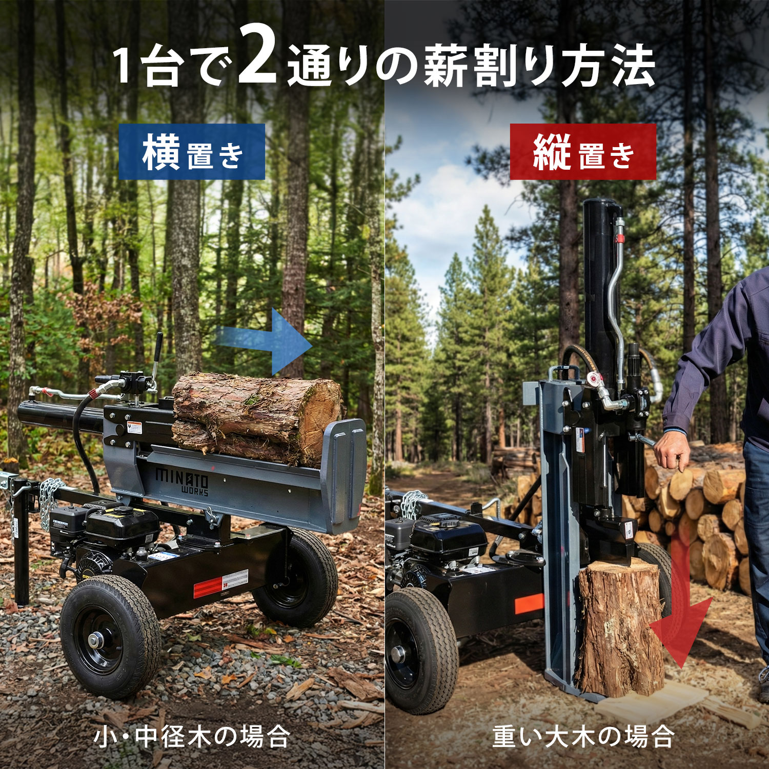 薪割り機　100v Amazon | 【車上渡し】ミナトワークス 電動式 薪割り機 LSM-5B 電動