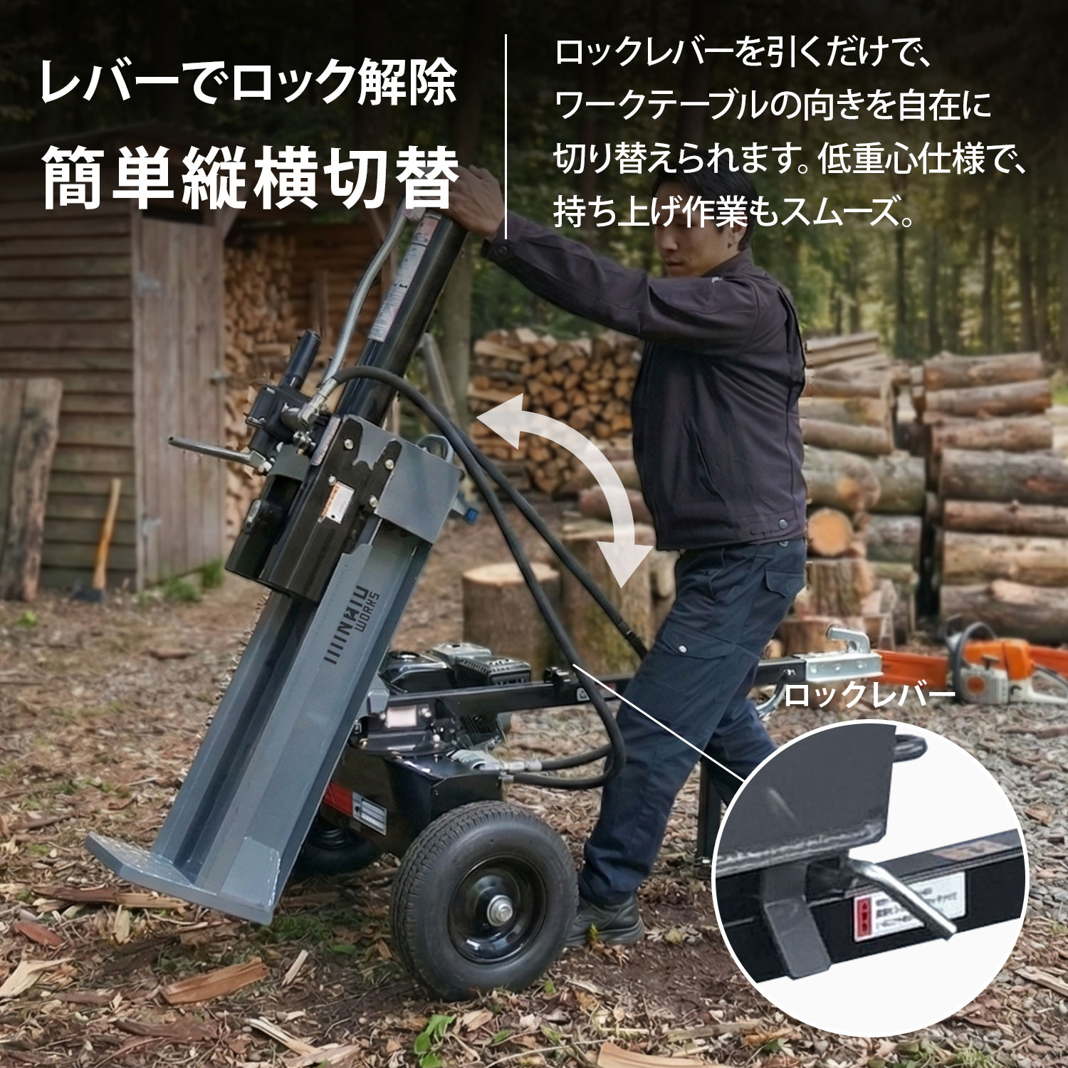 MINATOWORKS（ミナトワークス） 【組立済み】ミナト エンジン薪割り機
