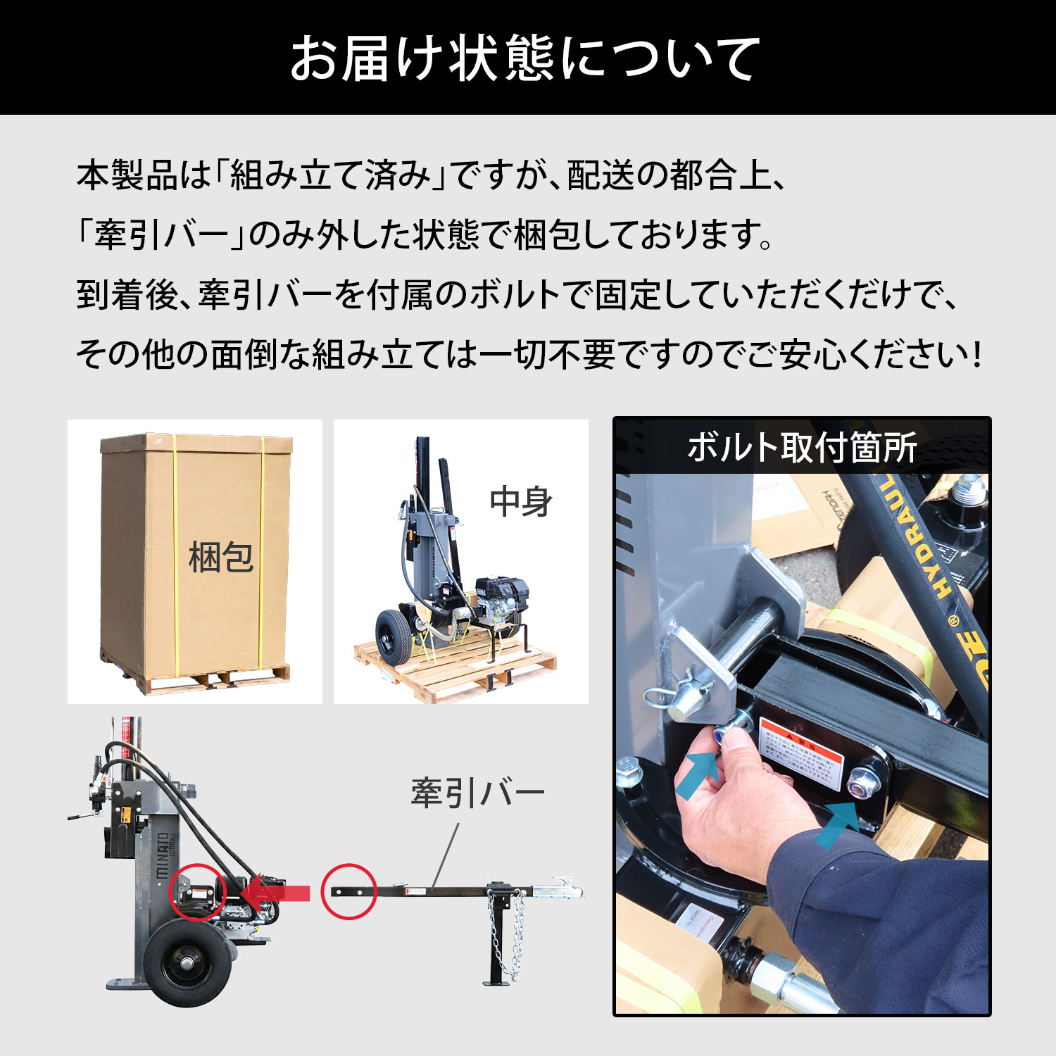 MINATOWORKS（ミナトワークス） 【組立済み】ミナト エンジン薪割り機