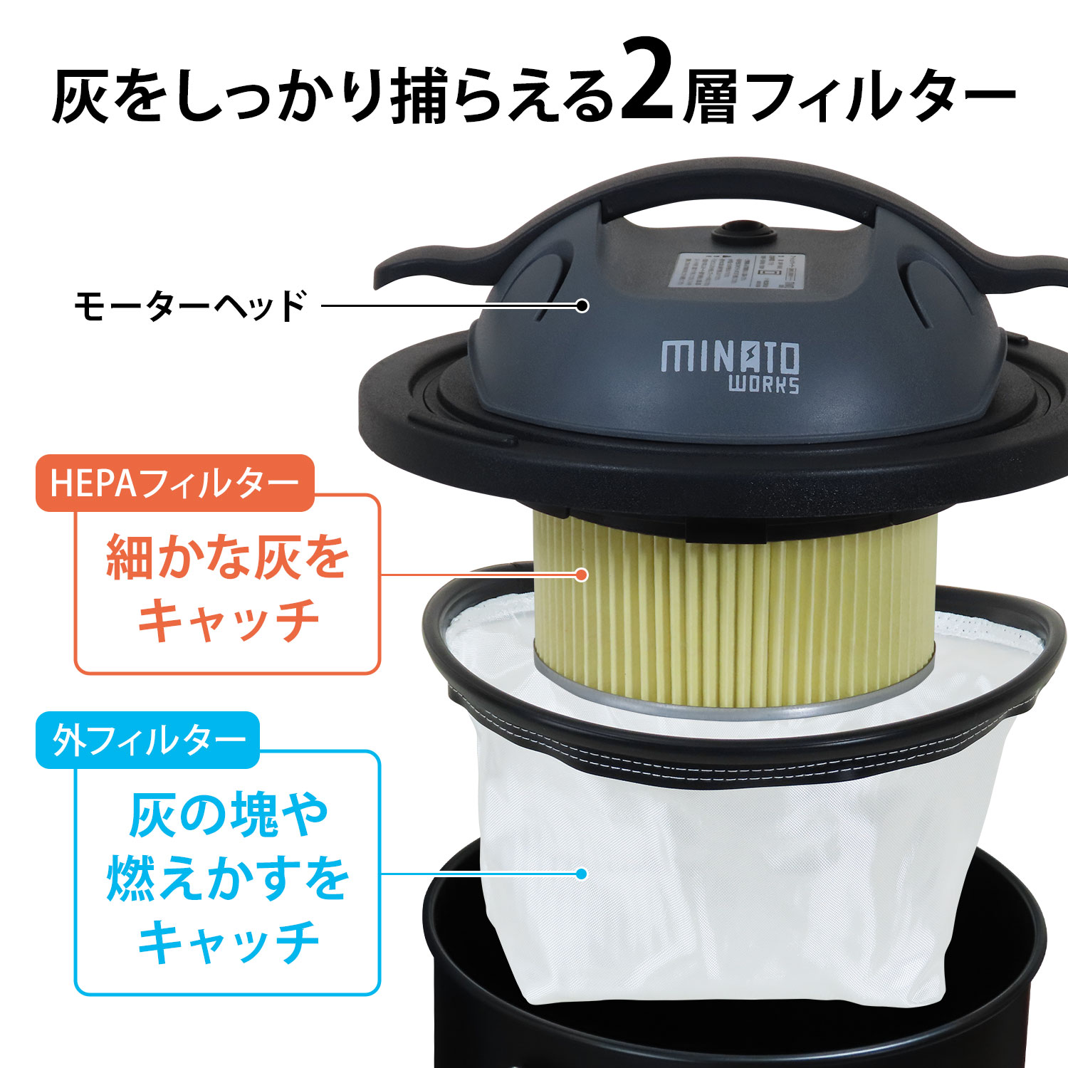 ミナト 灰専用掃除機 アッシュクリーナー 替え...の詳細画像2