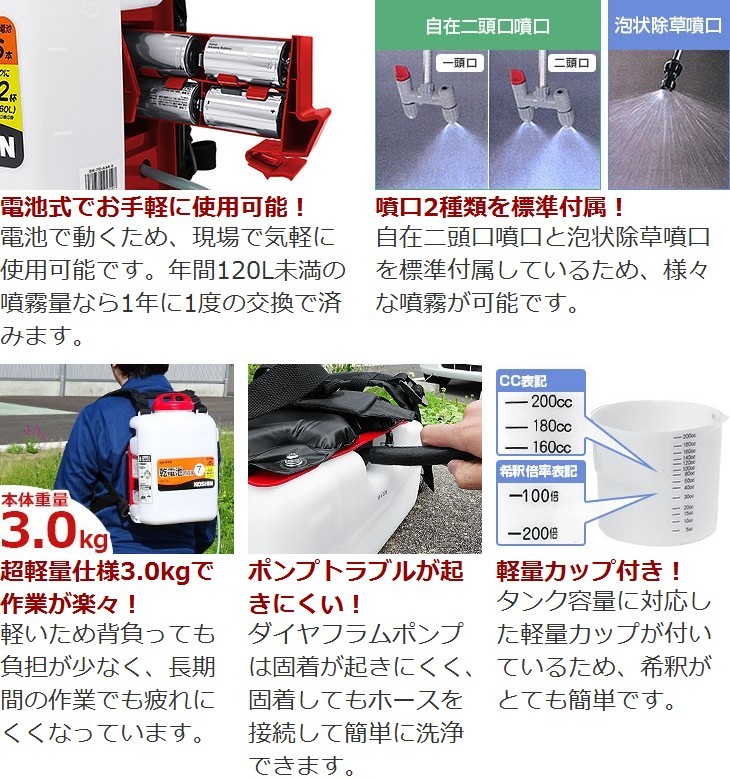 工進 電池式噴霧器 消毒名人 DK-7D (容量7L) [噴霧機 動噴] :DK-7:ミナトワークス - 通販 - Yahoo!ショッピング
