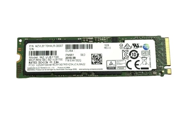 SAMSUNG サムソン製 内蔵SSD PM981 MZ-VLB1T00 MZVLB1T0HALR 1TB M.2 2280 NVMe PCI ...