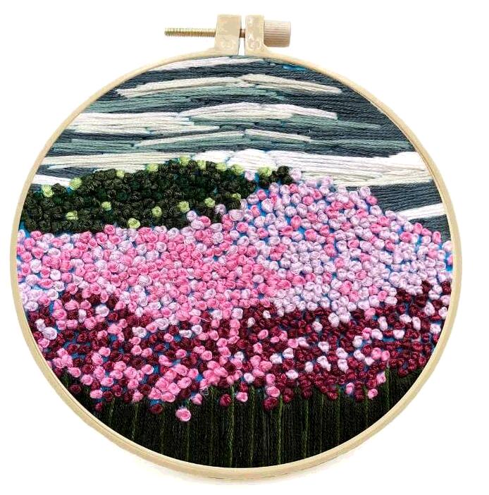 ハンドメイド　花束　風景　刺繍　壁掛け　2つセット 楽天市場】【2枚セット】刺繍 フラワー モチーフ パーツ