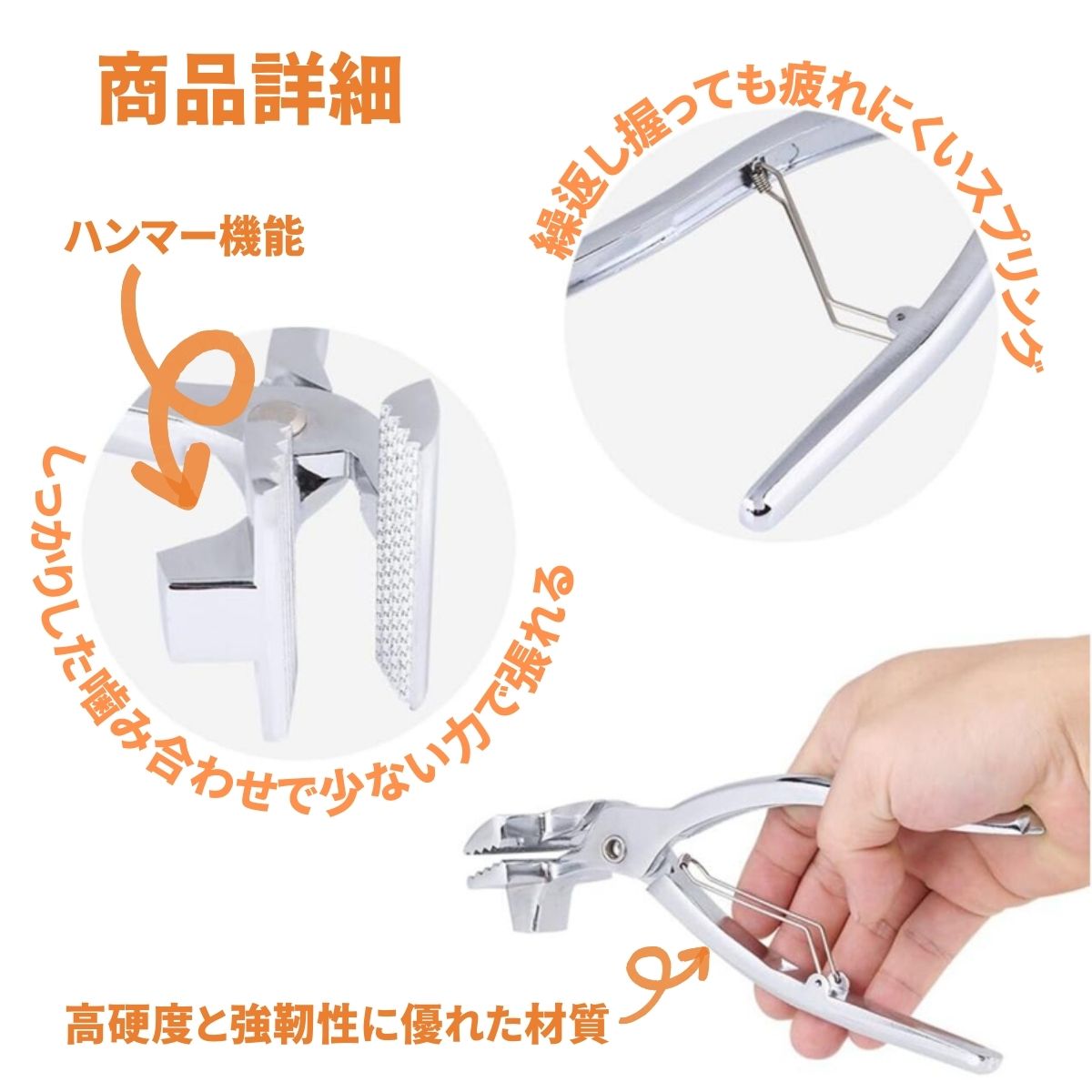 キャンバス張り器 プライヤー 口幅6cm 絵画 用品 キャンバス