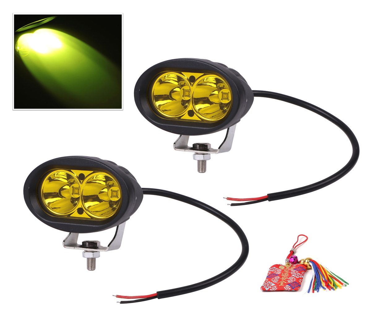 汎用 LED ワークライト 20W 4000K 12V IP67 狭角 イエロー 2個セット フォグランプ 作業灯 お守り付  (送料無料)skr-d15 :skrbo-d15:輸入雑貨のお店 マインドワン - 通販 - Yahoo!ショッピング