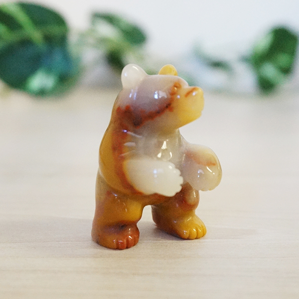 ジャスパー 熊の置物 天然石 彫刻 Jasper 碧玉 動物 : Mineral&Fossil
