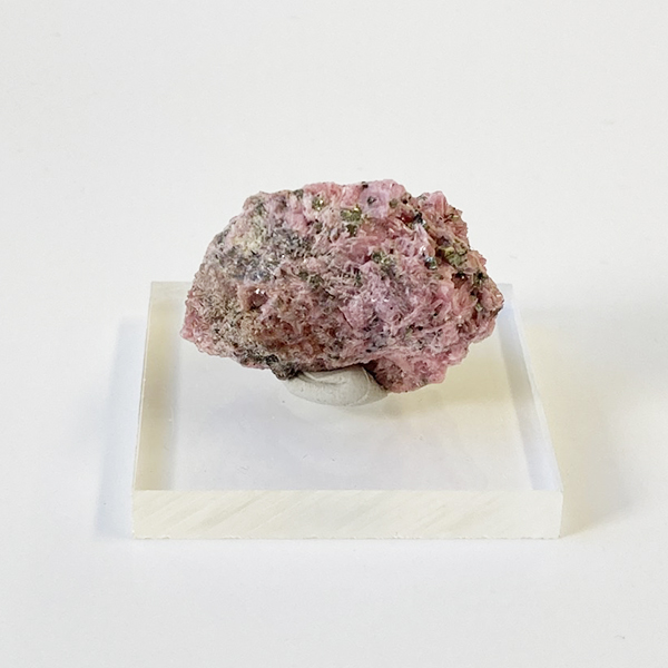 ロードクロサイト　江西省産　シュガーフローライト　蛍石　インカローズ　鉱物標本 ロードクロサイト（Rhode chrom site）/インカローズとパイライトの