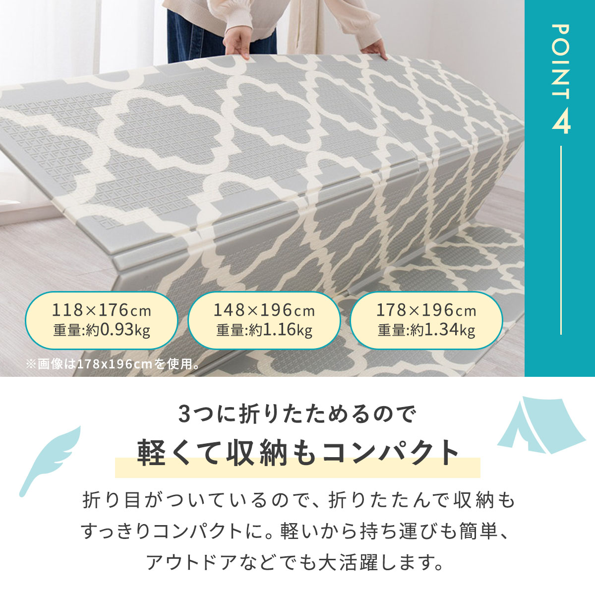 メーカー直送品】折りたたみ 水拭き可能 プレイマット 道路 約178