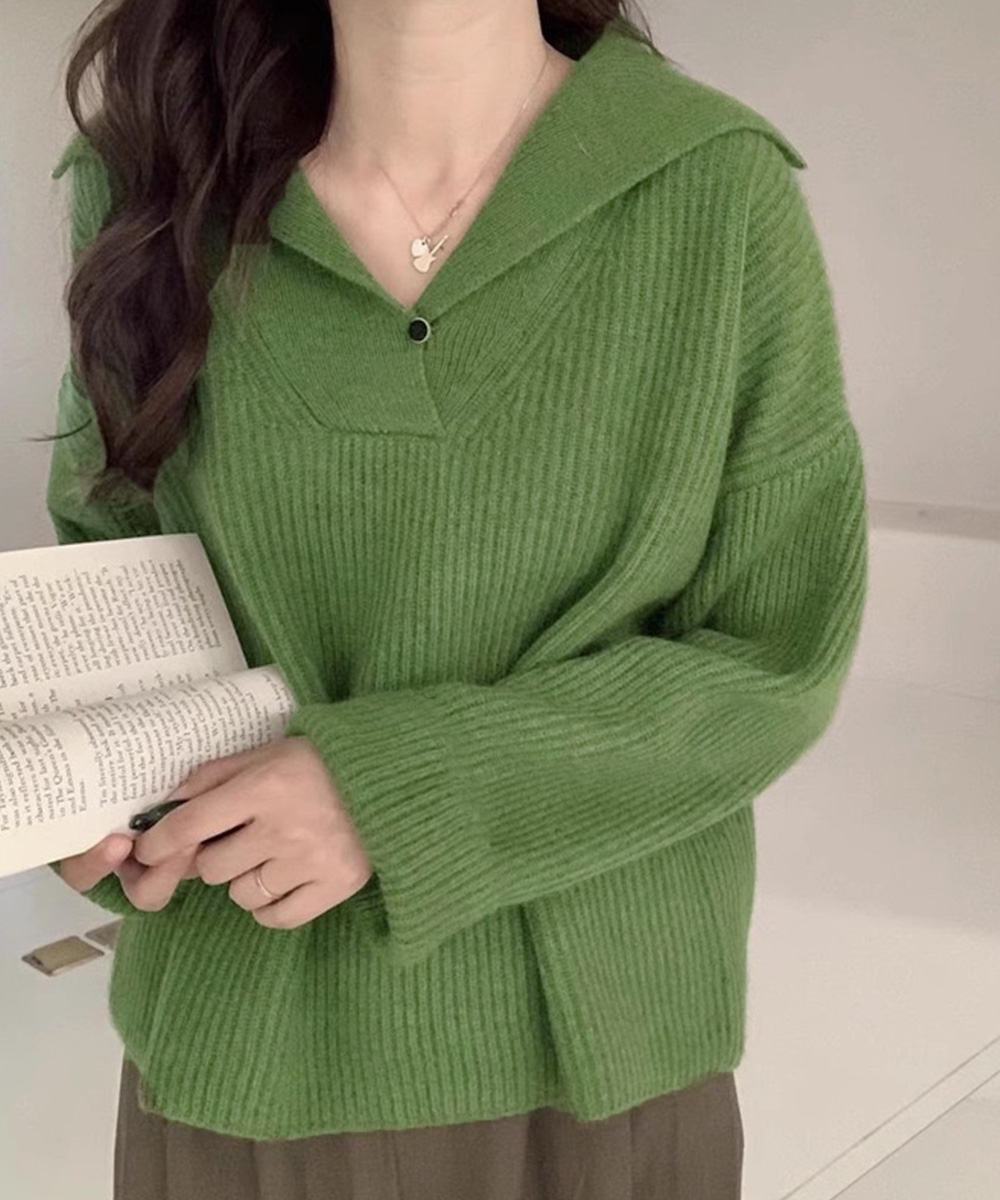 miniministore ポロ襟ニットセーター レディース 韓国風