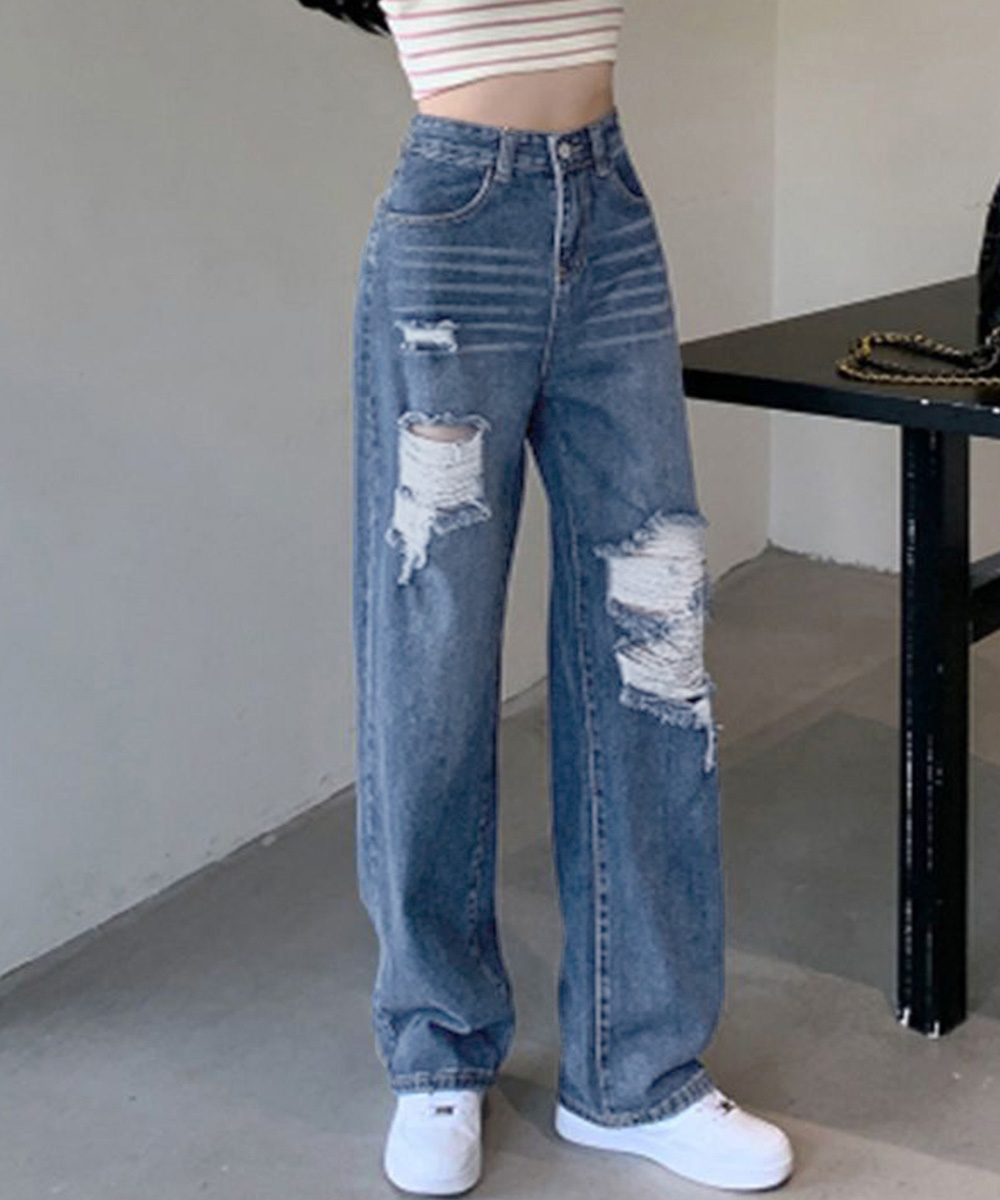 ダメージデニムパンツ クラッシュジーンズ｜miniministore｜キャリー品 