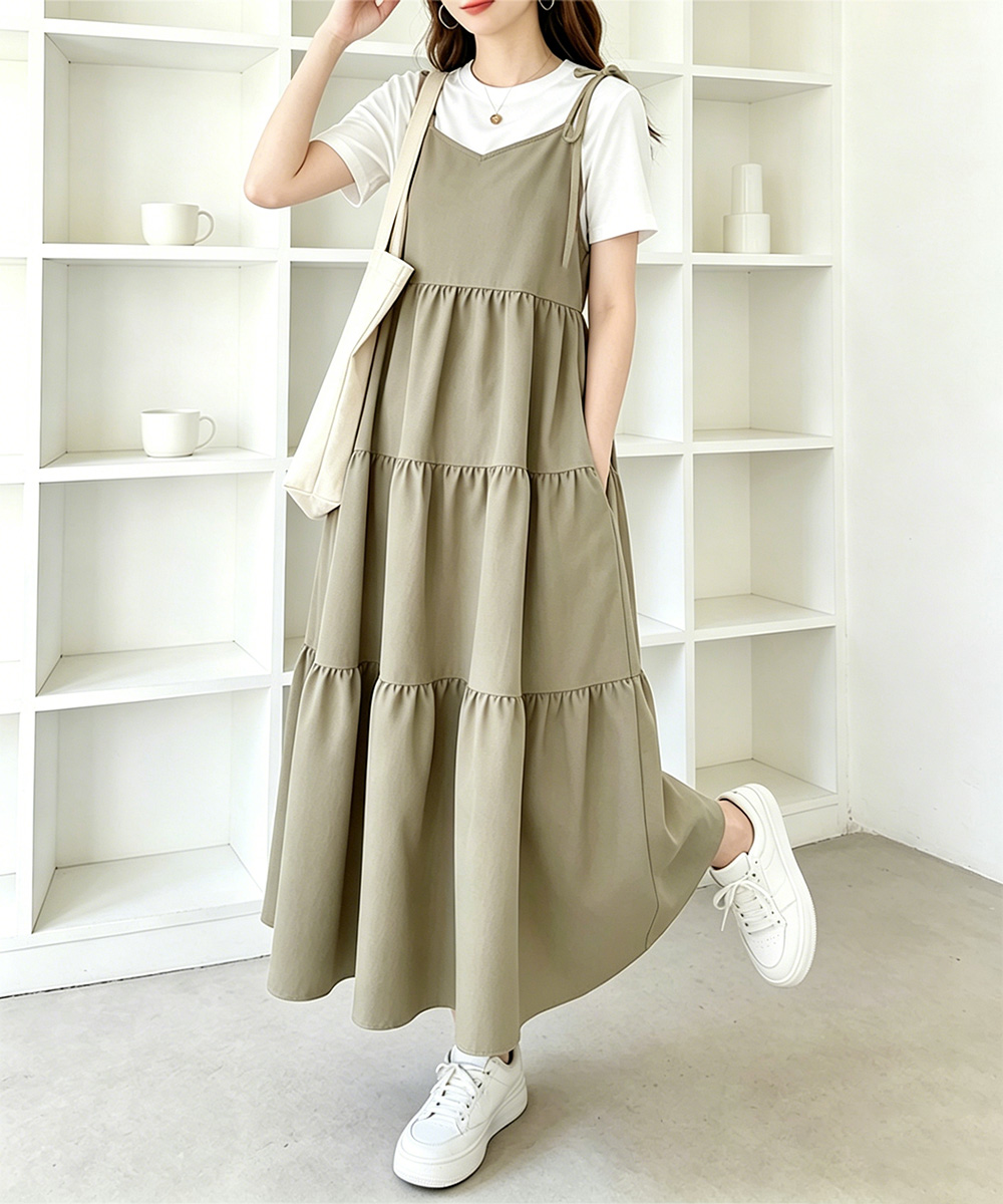 miniministore（ミニミニストア） ティアードキャミワンピース重ね着