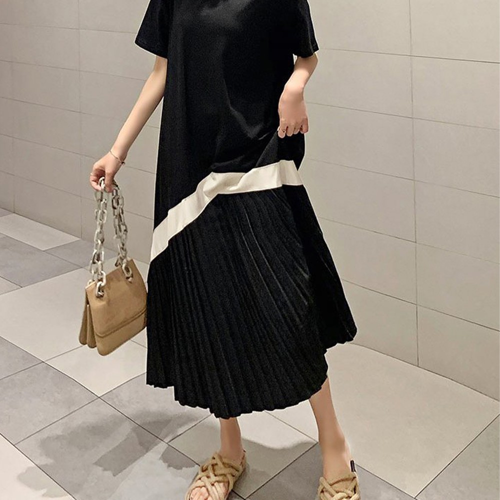 miniministore ロング ワンピース レディース プリーツ切り替え
