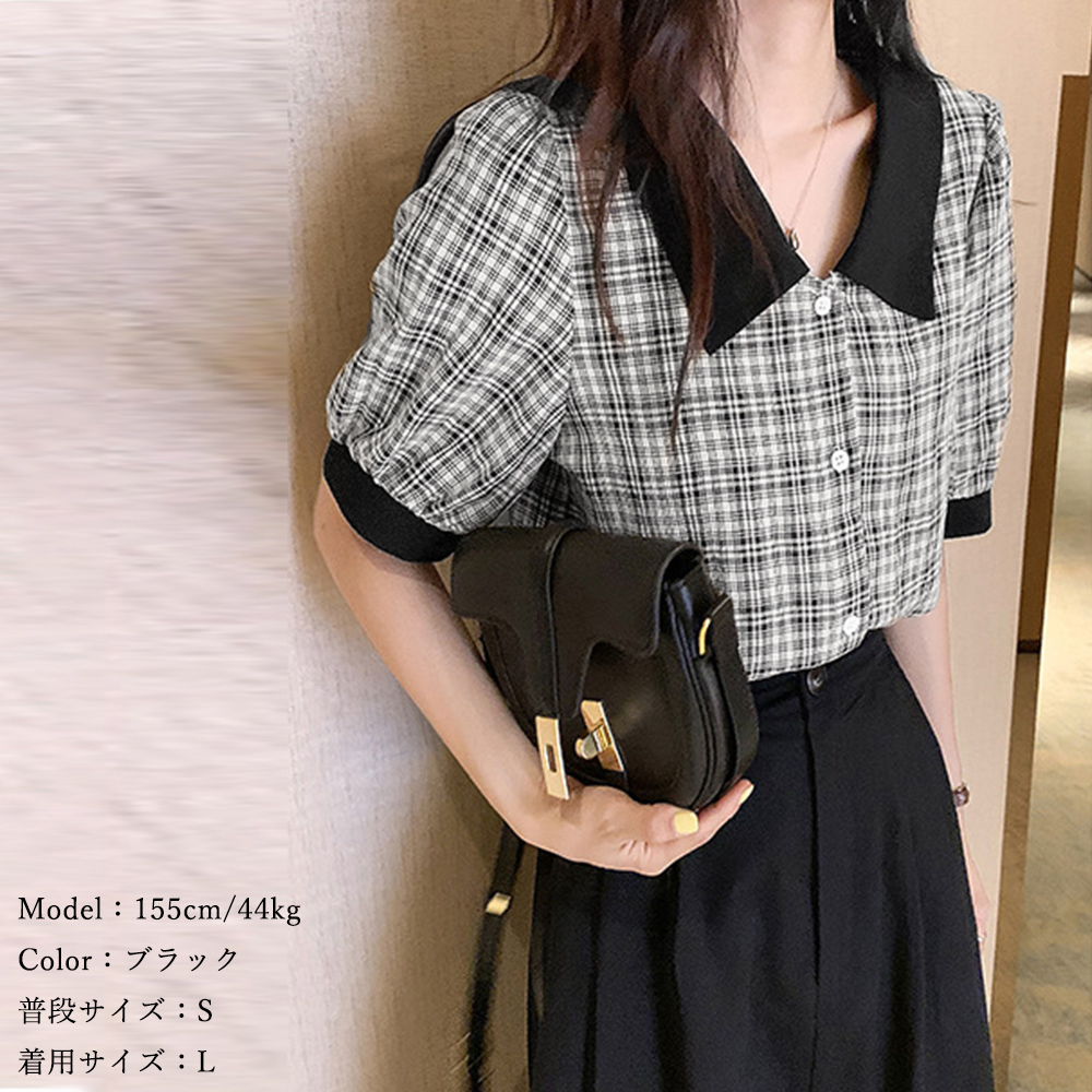 kuose ブルーチェックブラウス M 新品タグ付き kuose ブルーチェックブラウス M 新品タグ付き - メルカリ