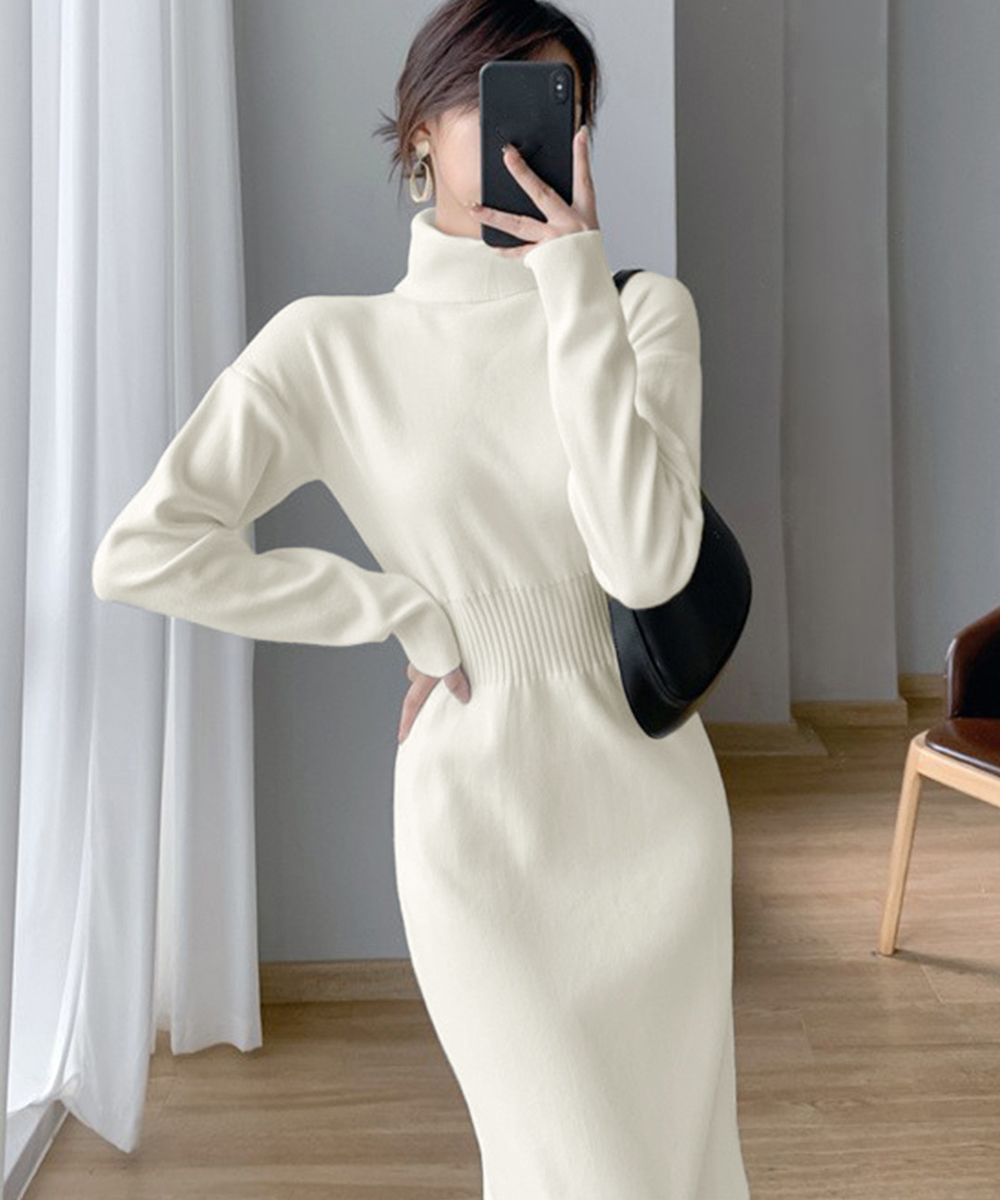 miniministore タートルネック ニットワンピース 上品