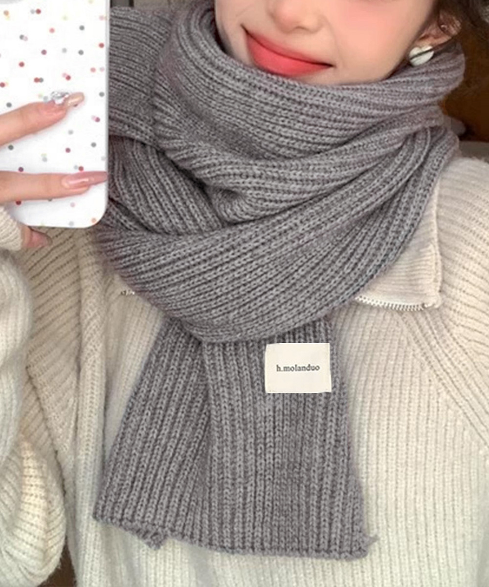 miniministore（ミニミニストア） 暖かいリブニットマフラー カシミア