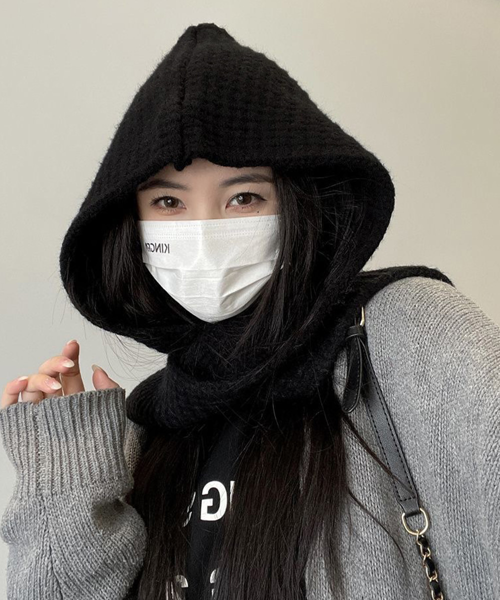 miniministore（ミニミニストア） フード付きニットマフラー韓国風