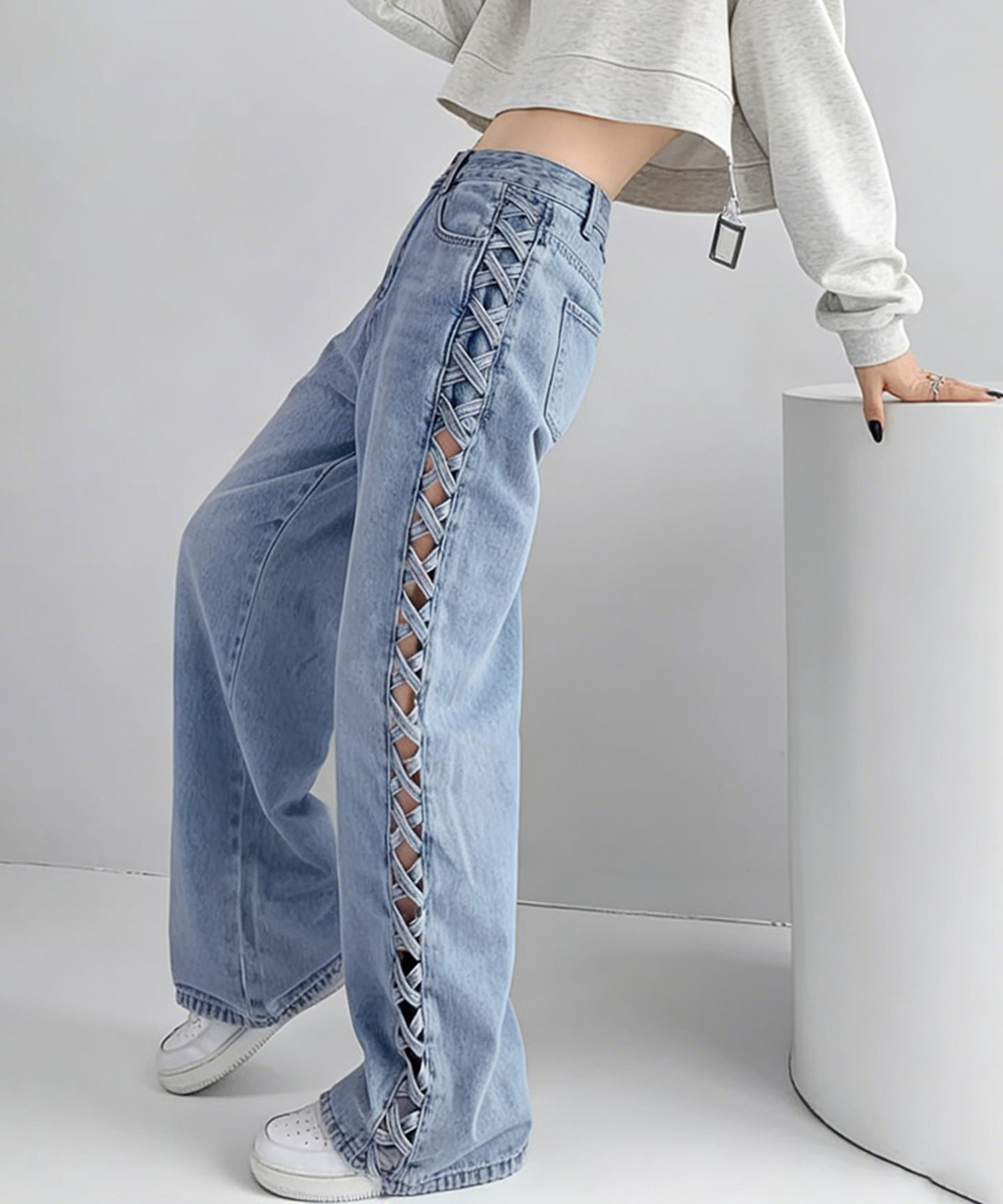 RESEXXY サイドレースアップデニムパンツ miniministore（ミニミニストア） デニムパンツサイドレースアップ