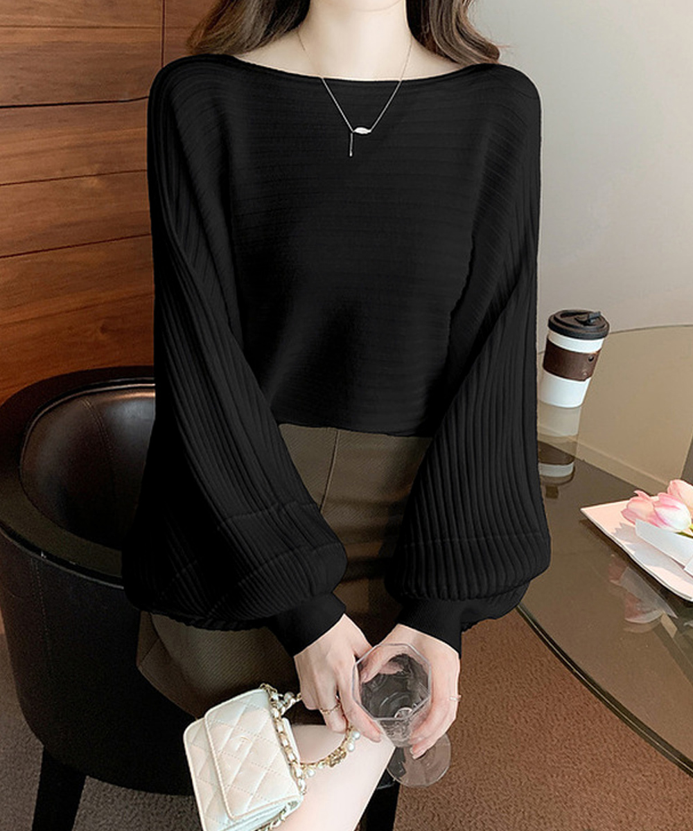 ドルマンニット リブニットトップス 秋冬【ゆうパケット】 miniministore ドルマンニット リブニットトップス 秋冬【ゆう