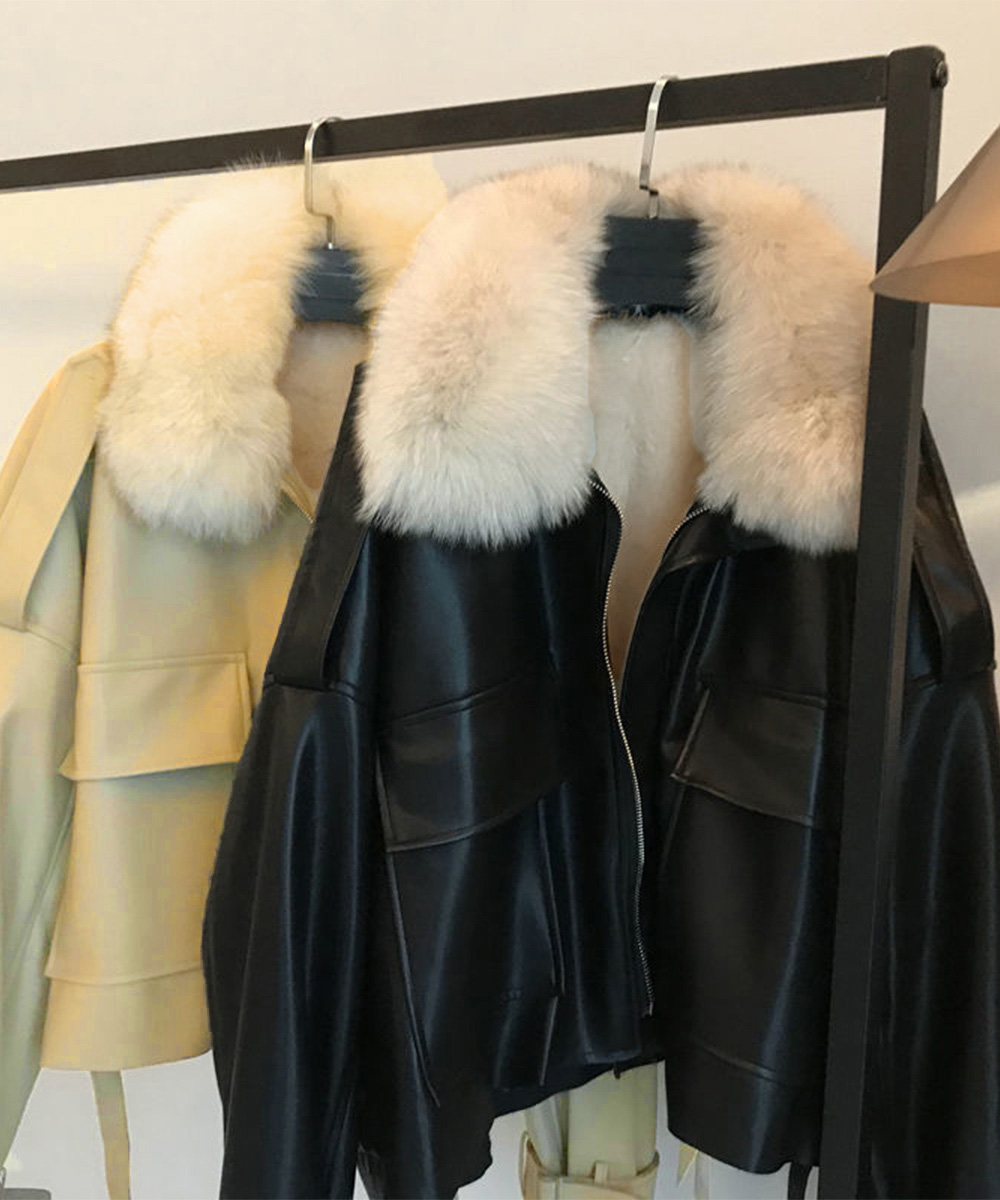ファーライダースジャケットフェイクレザー : miniministore