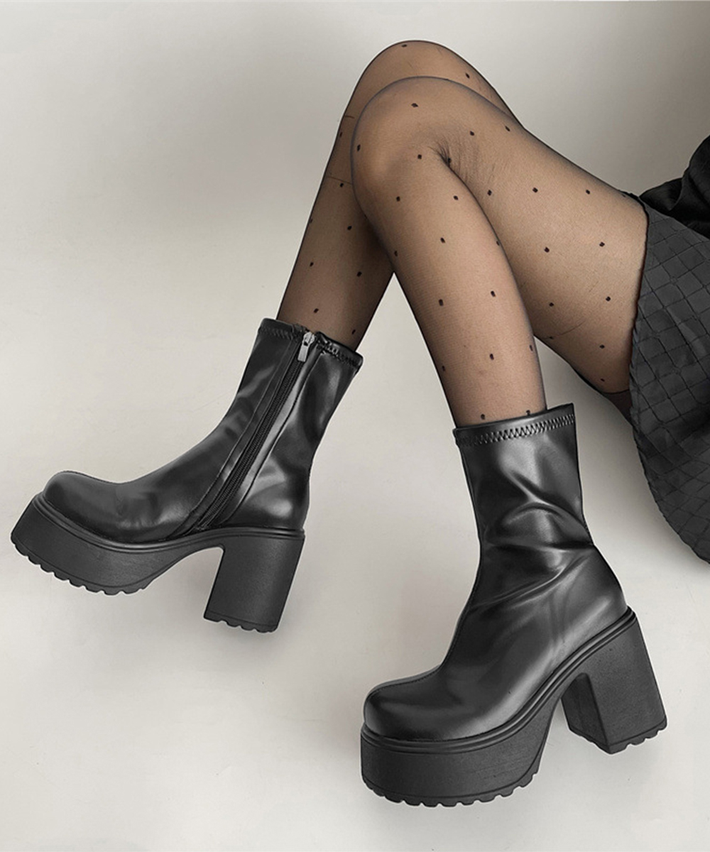 miniministore（ミニミニストア） 厚底ショートブーツサイドジッパー