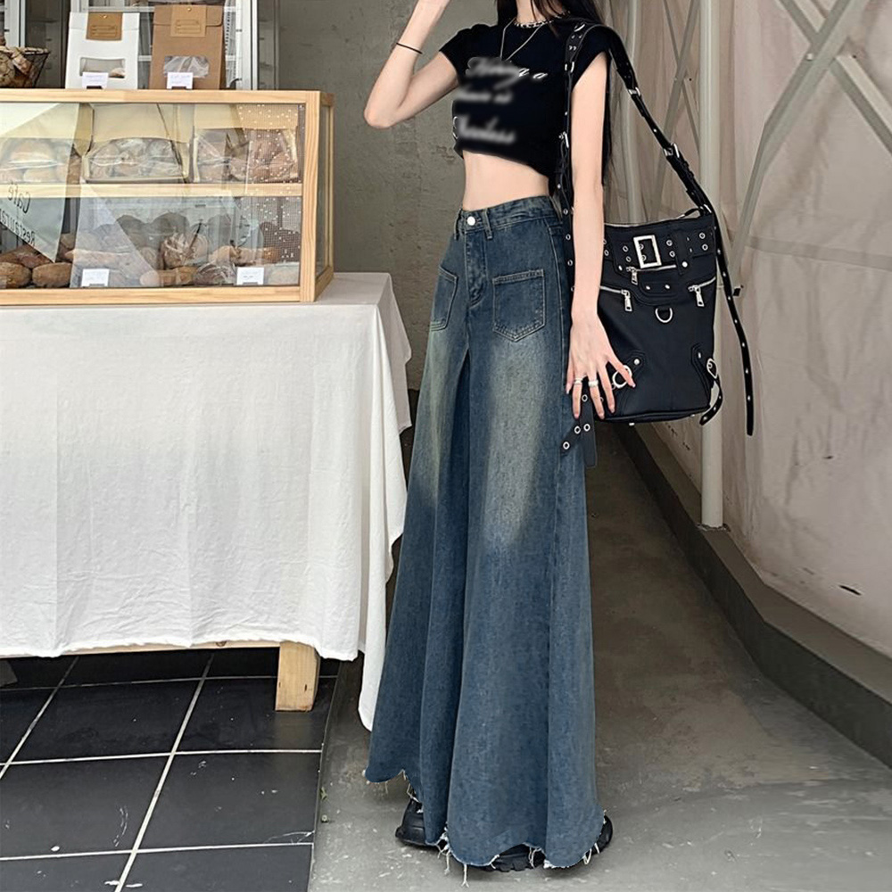 miniministore ワイドデニム レディースフレアパンツ韓国