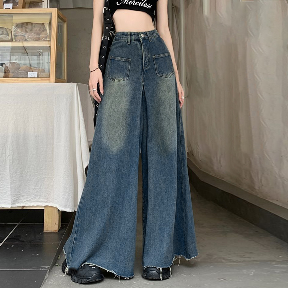 miniministore ワイドデニム レディースフレアパンツ韓国