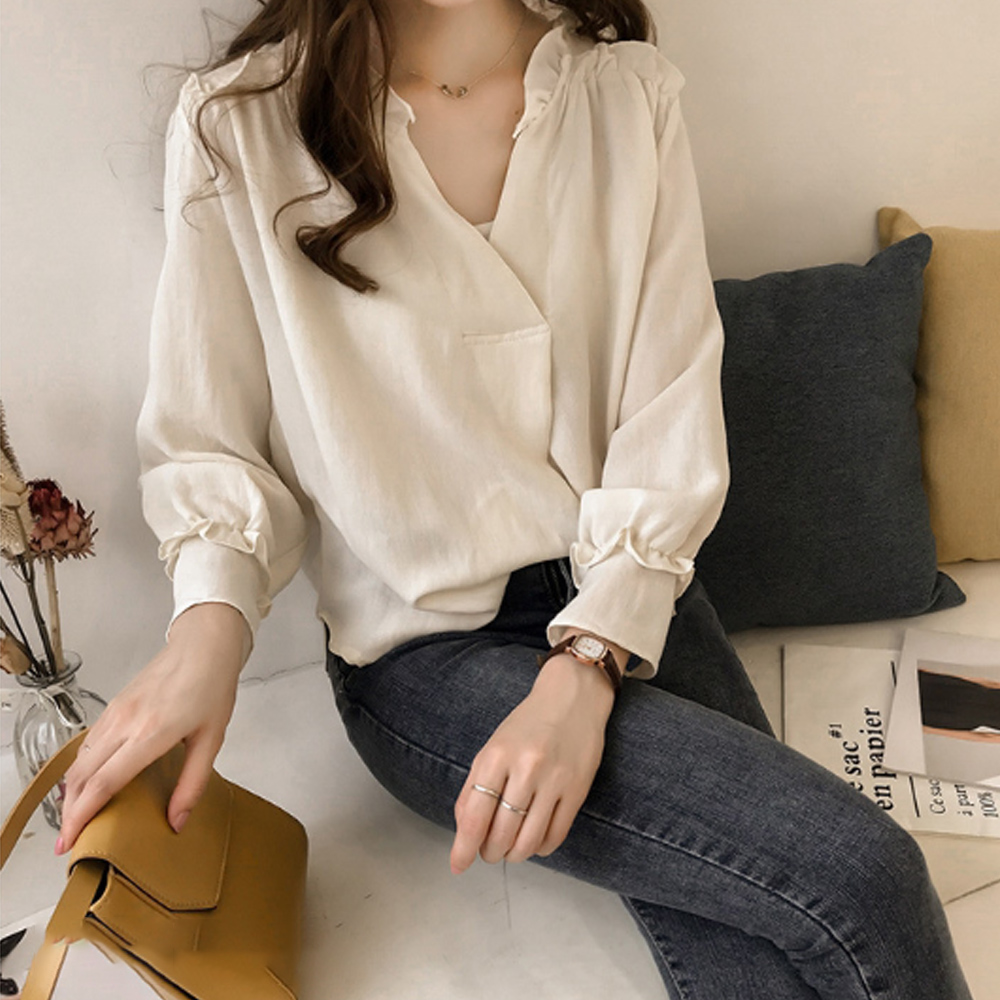 Vネック シャツブラウス レディース夏服ゆうパケット可 スキッパーブラウス レディース Vネック【ゆうパケット可